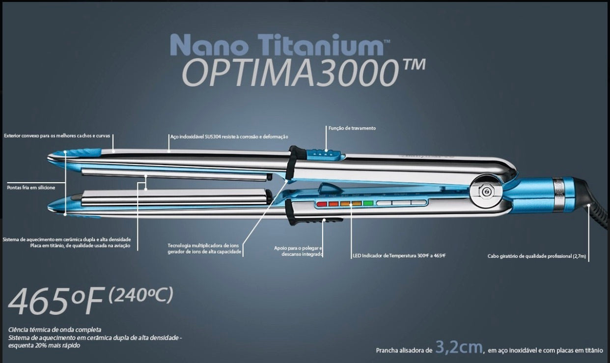 Prancha Optima 3000 Titanium PRO