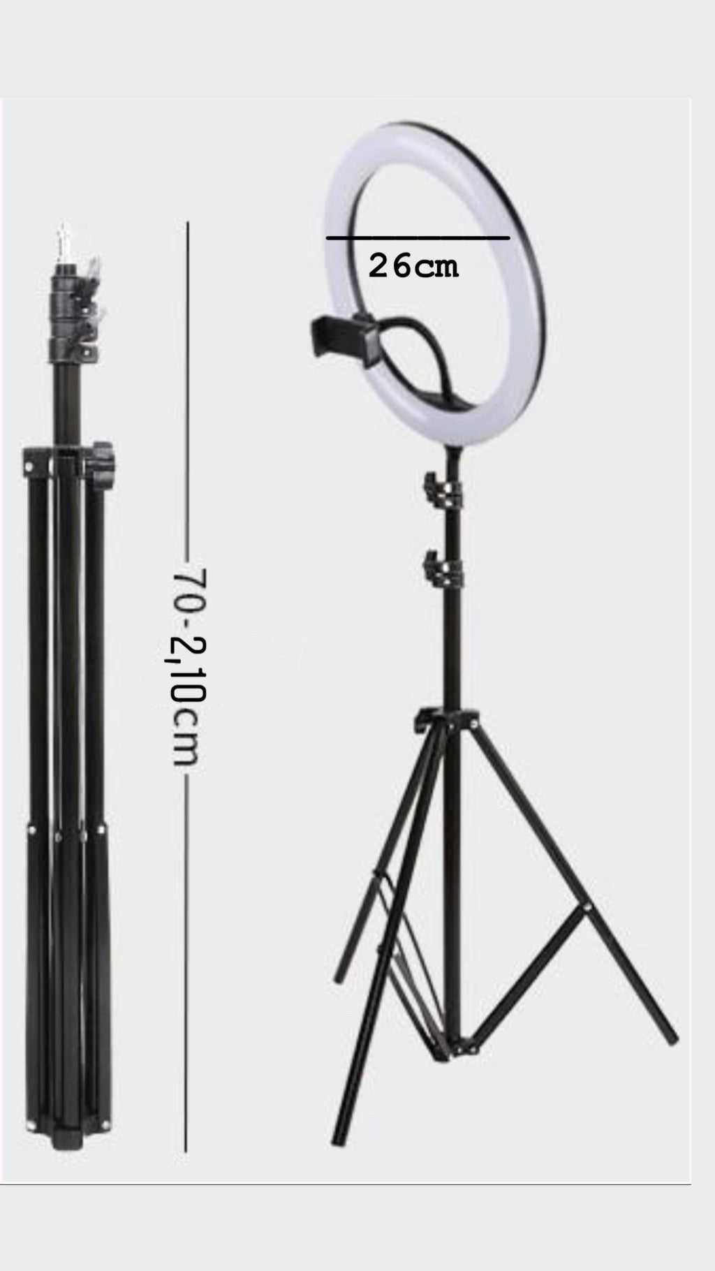 Anel de Led 26cm com tripé 2,10 + Suporte Celular (TEMOS A PRONTA ENTREGA) + BRINDE