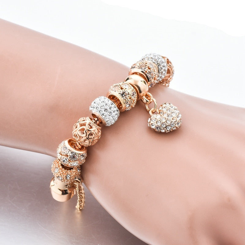 Pulseira de Luxo - Coração de Cristal