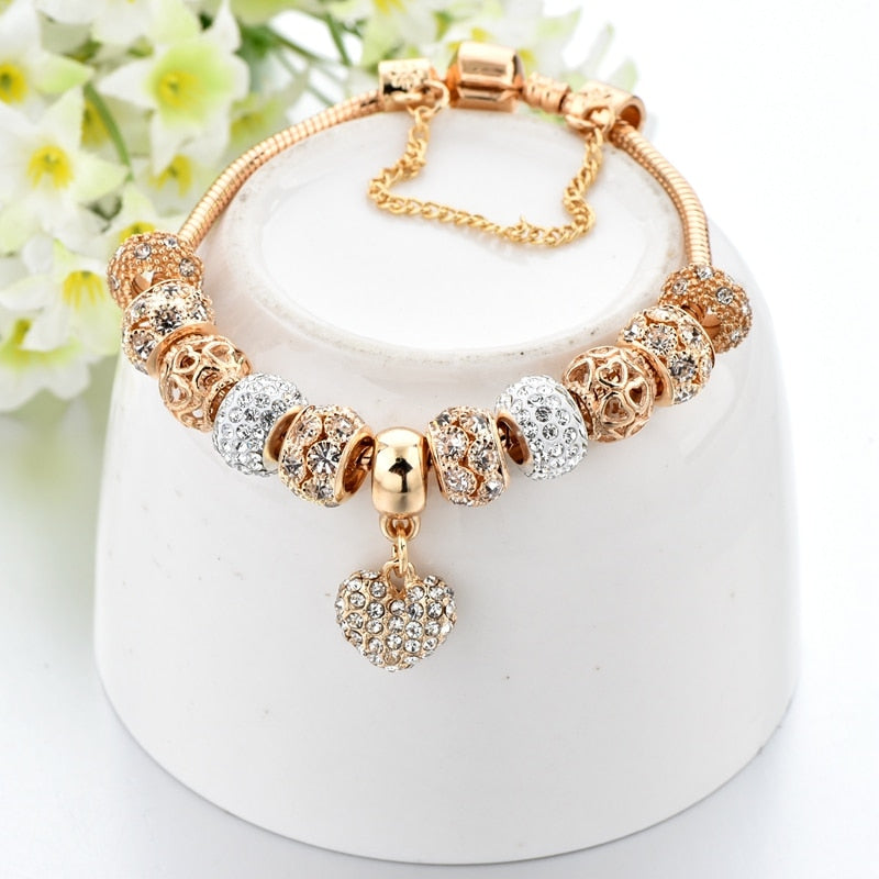 Pulseira de Luxo - Coração de Cristal