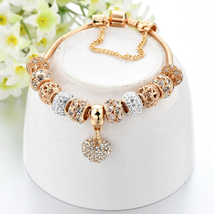 Pulseira de Luxo - Coração de Cristal