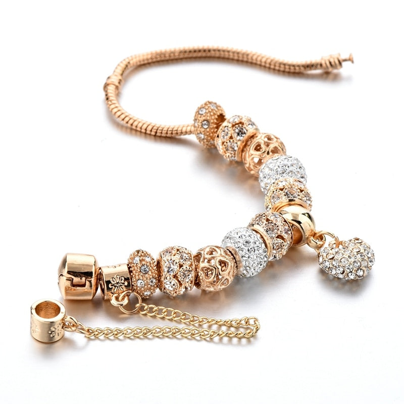 Pulseira de Luxo - Coração de Cristal